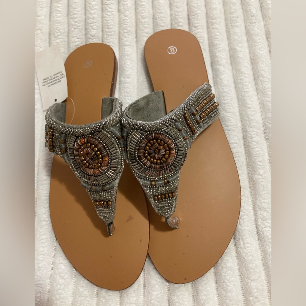 NWTS Sandals With Beaded Top